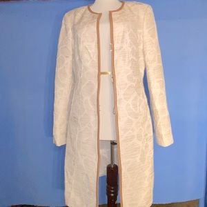 Etcetera Coat w/ Metal Clasps - White + Cream - Like New